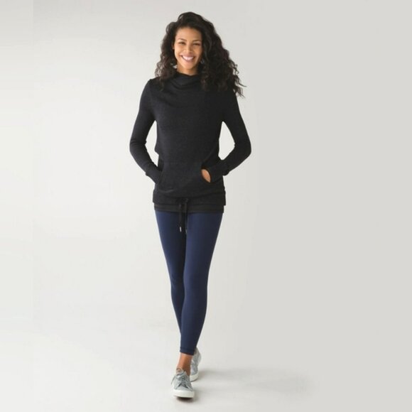Lululemon Sweet Savasana Pullover Knit Cashmere Hoodie Heathered Black Size S - Picture 2 of 16